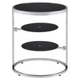 thumbnail image 3 of ACME Lynch Round Accent Table in Black and Chrome, 3 of 6