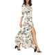 thumbnail image 4 of SAYOO Vestido bohemio femenino, estampado de flores de verano con cuello en V corto / media manga de una pieza para damas, S / M / L / XL / XXL SAYOO  moda, 4 of 6