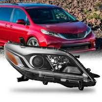 AKKON - Fits 2015-2019 Toyota Sienna SE [Halogen Type] Projector Chrome Headlight Passenger w/LED DRL Tube
