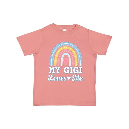 

Inktastic My Gigi Loves Me Retro Rainbow Gift Toddler Toddler Girl T-Shirt
