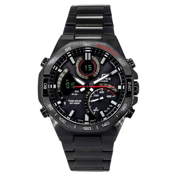 Casio Reloj Edifice Analógico-digital con Enlace Móvil, Esfera Negra, Resistente Al Agua hasta 100 M, Solar, ECB-950DC-1A para Hombre
