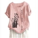 thumbnail image 1 of Camiseta Casual de Manga Corta con Botón de Cuello Redondo de las Mujeres, Tops Cortos para las Mujeres, 1 of 3