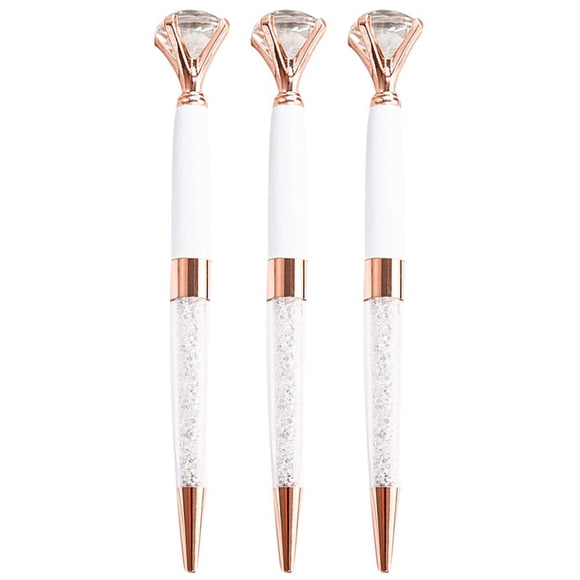 Danse Jupe 3 Pcs Gros Stylo-Bille en Métal à Diamant Cristal 1,0 mm Encre Noire