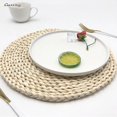 thumbnail image 3 of Gerring Home Hand-woven Corn Husk Placemat Natural Rattan Round Anti-scald Coaster Vintage Handmade Placemats, 3 of 7