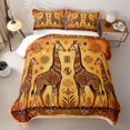 thumbnail image 2 of Manfei Rustic Giraffe Quilt Full,Vintage Wildlife Full Bedspread Sets,Orange Brown,3-Piece, 2 of 7