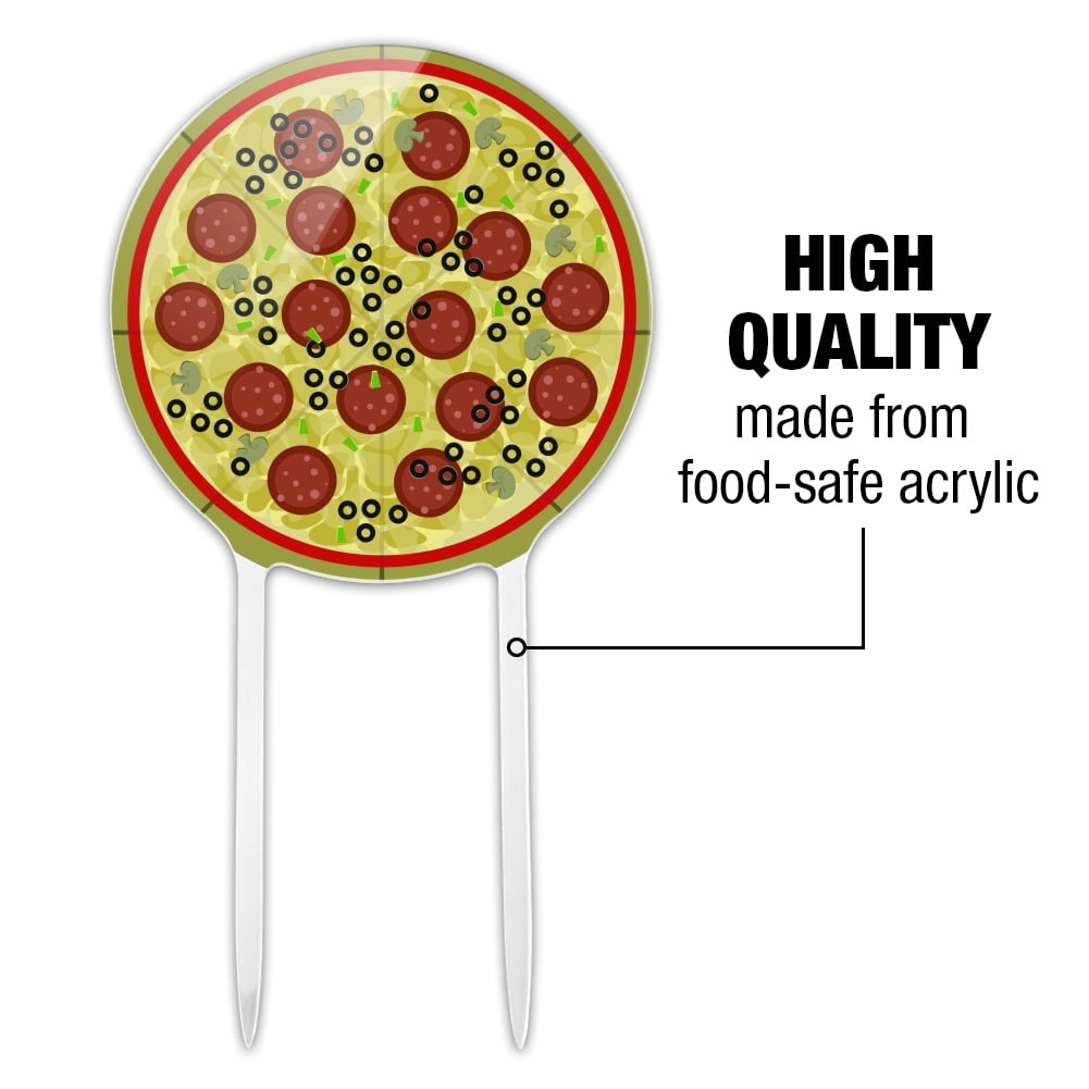 Pepperoni Pizza with Cheese Olives Wood Christmas Tree Holiday Ornament