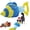 Blue Yellow Fish, variant on SILKBUT Octopus Dog Squeak Toys, Plush Tug of War Dog Toy with Crinkle | Dual sounds: squeaker plus crinkle paper; elastic spring for tug play; soft PP cotton; for dogs 5 to 40 lbs; machine washable