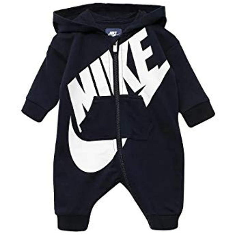 Indsigtsfuld Månens overflade Årligt Nike Baby Boy All Day Play Hooded Coverall Romper (Obsidian, 18 Months) -  Walmart.com