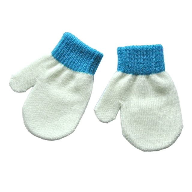 Manoplas Qarigey 1 par para niños calentador de manos guantes color sólido blanco