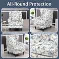 thumbnail image 5 of HonorHut Wing Back Chair Slipcovers Stretch Printed Armchair Slipcovers Soft Washable Wing Back Chair Cover Jacquard Furniture Protector Yellow Blue, 5 of 7