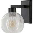 thumbnail image 5 of Mark&Day Wall Sconces, Enzenreith Global Black 1-Light Plug-in or Hardwire Wall Sconce Lighting for Bedroom Hallway Kitchen, Powder Coated Crackle Wall Lamp Lights Bulb not Included (9"H x 6"W x 8"D), 5 of 9