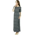 thumbnail image 2 of Bimba Women Black Classic Chic Style Maxi Dress Long Gown Elastic Waist, 2 of 6