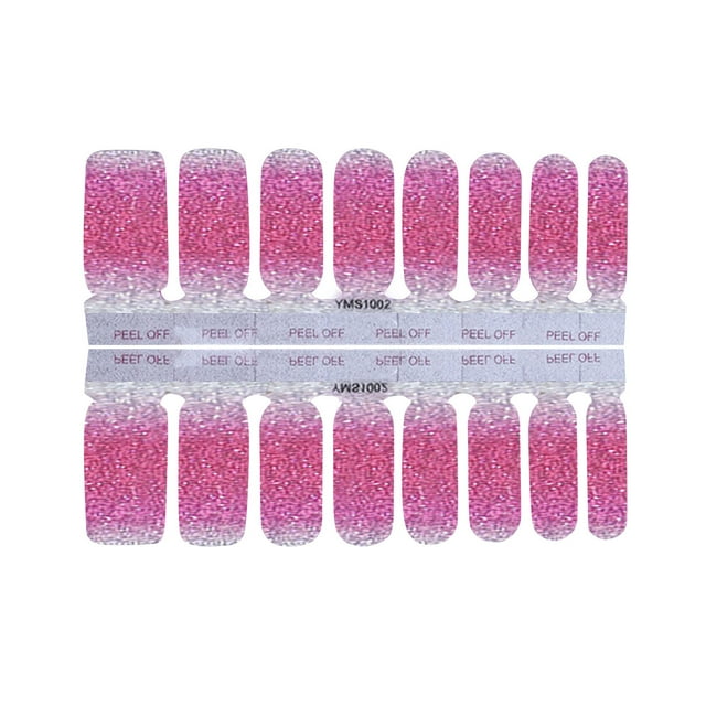 Nail Stickers Glitter Gradient Color Full Wraps Polish Stickers Decal Strips Self-Ashesive Nail Sticker Sets For Women Girls