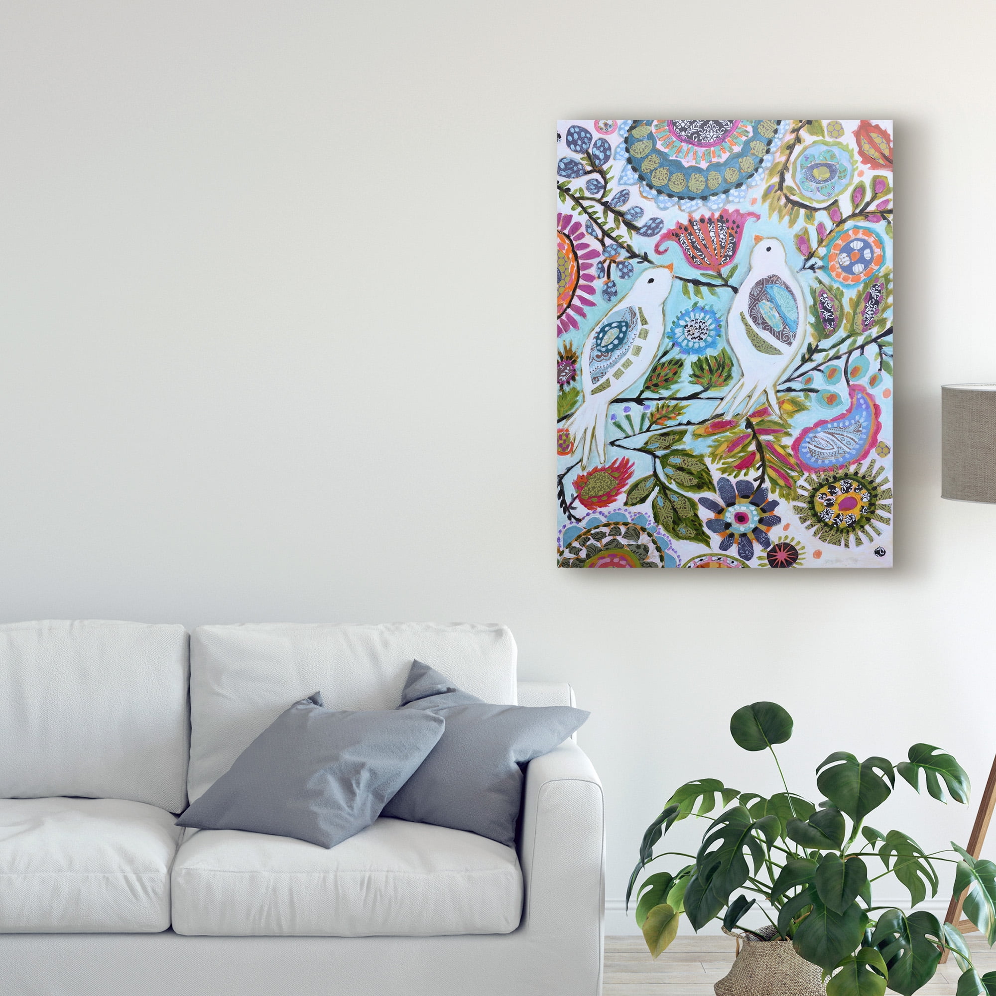 Trademark Fine Art 'Paper Birds II' Canvas Art by Karen Fields