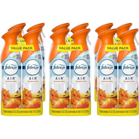 Febreze AIR, Hawaiian Aloha, 8.8 oz Aerosol Spray, 2/Pack, 6 Packs/Carton, Each