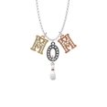 thumbnail image 2 of Delight Jewelry Silvertone Bowling Pin Multi-Colored Crystal Mom Charm Necklace, 2 of 5