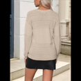 thumbnail image 4 of Suéter Informal de Larga con Cuello en V, Tejido Acanalado y Crochet Ligero para Mujer (Otoño 2025) Color Albaricoque Puro XL, 4 of 7