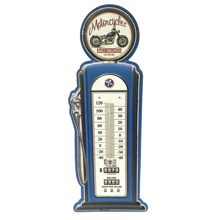 Large Thermometer in Metal: Vintage Vertical Retro Large 19