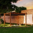 thumbnail image 6 of WildBreak Outdoor Pergola 10 x 13 Feet, Wood Grain Metal, with Retractable Canopy, Grey, 6 of 7