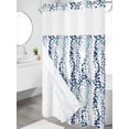 thumbnail image 3 of No Hook Shower Curtain with Snap-in Liner, Blue Weeping Eucalyptus Waterproof Fabric Bathroom Curtains, Spring Summer Farmhouse Leaves Bath Curtains & Mesh Top Window 54"x78", 3 of 9