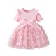 thumbnail image 5 of Vestido de Verano de Manga Corta Cuello Redondo Encaje Bordado Malla Princesa Arco Falda para Niñas, 5 of 7