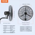 thumbnail image 3 of Wall-Mounted Industrial Misting Fan, 30 Inch, 3-Speed High Velocity (9500 CFM Max), Waterproof Oscillating Wall Fan for Warehouse, Greenhouse, Workshop, ETL Listed, Black, 3 of 7