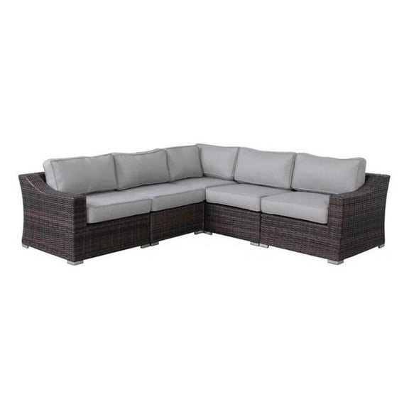 Living Source International Rattan Wicker 4 - Person Seating Group with Cushions