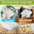 thumbnail image 5 of 9X9 Clamshell Food Containers, 50 Pack Disposable Take Out Food Container With 3 Compartments, Compostable To Go Boxes, Eco Friendly To Go Containers With White Bagasse, 5 of 6