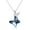 Blue, variant on Sterling Silver Chasing Butterfly Pendant Necklace Embellished with Austrian Crystals - Fine Anniversary or Birthday Butterfly Jewelry Gift for Women - Morpho Helena Series