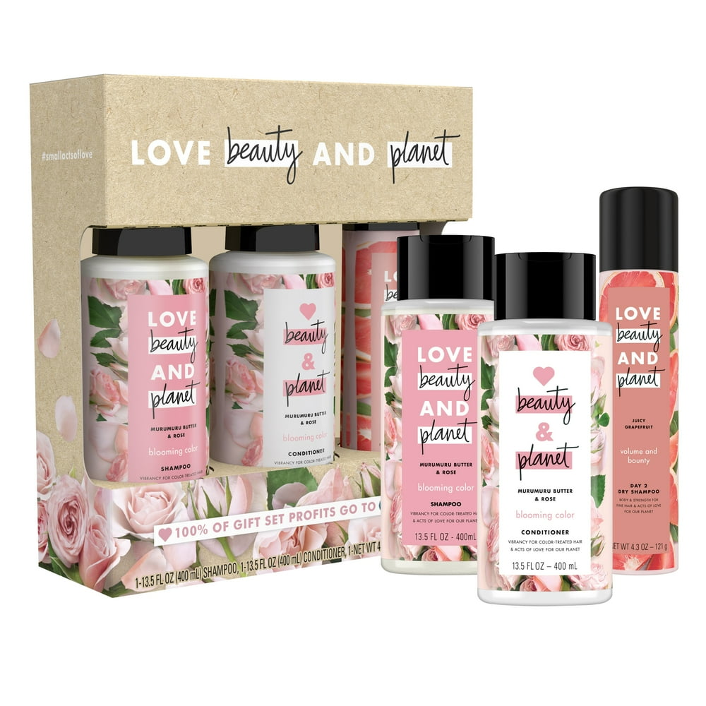 Love, beauty & Blooming Color Shampoo, Conditioner, & Dry
