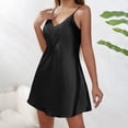 thumbnail image 5 of IWRICH Sleepwear Lingeries for Women Nightgown Lace Trim Chemise Satin Silk Negligee Bridal Nighty Black XL, 5 of 6