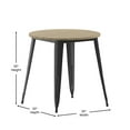 thumbnail image 6 of Flash Furniture Declan Commercial Grade Indoor/Outdoor Dining Table, 30" Round All Weather Brown Poly Resin Top with Black Steel Base, 6 of 11