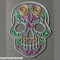 thumbnail image 2 of Craftnamesign Sugar Skull Neon Sign, Multicolor Skull Wall Art, Bar Pub Wall Decor, 2 of 4