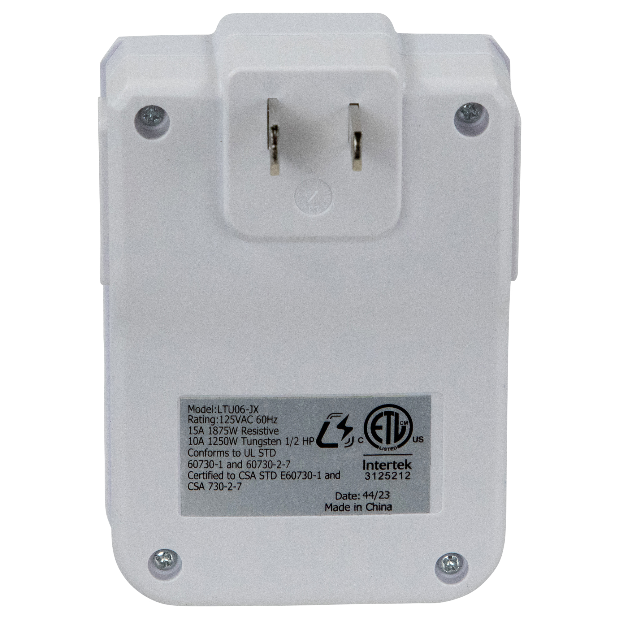 Northlight 24-Hour Electronic Mechanical Countdown Timer - 3.5" - White