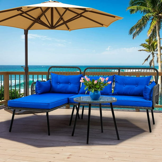 YITAHOME Patio Furniture LShaped Coversation Sectional Outdoor Sofa