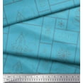 thumbnail image 2 of Soimoi Blue Rayon Fabric Christmas Theme Party Decor Fabric Printed Yard 42 Inch Wide, 2 of 3