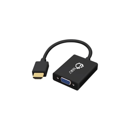 UPC: 0662774020716 | SIIG CE-H22311-S1 SIIG Aluminum HDMI to VGA Adapter Converter with Audio – HDMI/VGA/Mini-phone for Audio/Video Device  Speaker  A/V Receiver – 1 Pack – 1 x HDMI Male Digital Audio/Video – 1 x HD-15