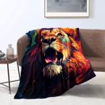 thumbnail image 1 of Colorful Lion,Super Soft Light-Weighted Warm Cosy Fleece Blanket Sofa Throw,For, 1 of 8