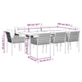 thumbnail image 4 of vidaXL 9 Piece Garden Dining Set with Cushions Poly Rattan and Steel, 4 of 5