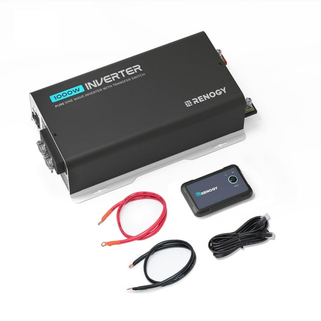 Inversor Renogy PUH de onda sinusoidal pura de 1000 W con Bluetooth, 12 V