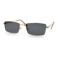 thumbnail image 4 of Minimal Narrow Rectangle Metal Rim Dad Fashion Sunglasses Gold Pink - Black, 4 of 8