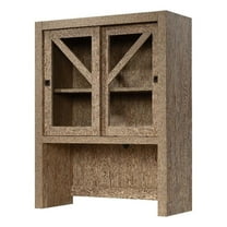 Pemberly Row Engineered Wood Library Hutch in Brushed Oak Finish