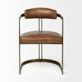 thumbnail image 3 of Mercana Hoskins I Brown Leather Seat Gold Iron Frame Dining Chair, 3 of 9