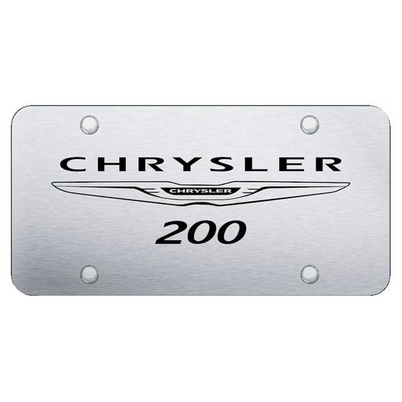 Chrysler 200 Laser Etched Logo License Plate (Brushed Chrome)