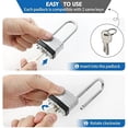 thumbnail image 2 of Queilt Keyed Alike Padlocks, Nickel Plated Padlocks Keyed Alike Set of 12, Key Lock with 1-9/16"(40mm) Wide Body 2-inch Long Shackle for Storage Unit, Sheds, Garages and Fence, 2 of 5