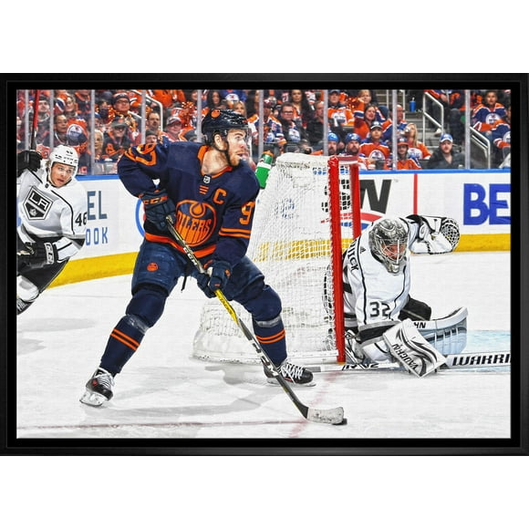 Connor McDavid Edmonton Oilers Framed 20x29 Canvas vs Los Angeles Kings
