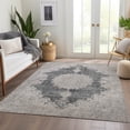 thumbnail image 6 of HomeRoots 678885 9 x 12 ft. Black Beige & Gray Oriental Washable Machine Made Rectangle Area Rug with UV Protection, 6 of 9
