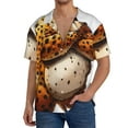 thumbnail image 7 of Lsque Cartoon Cheetah With Attitude print Men's Cuban Collar Short Sleeve Shirt Summer Beachwear Casual Button Down Fashionable Vacation Leisure Shirt-3X-Large, 7 of 7