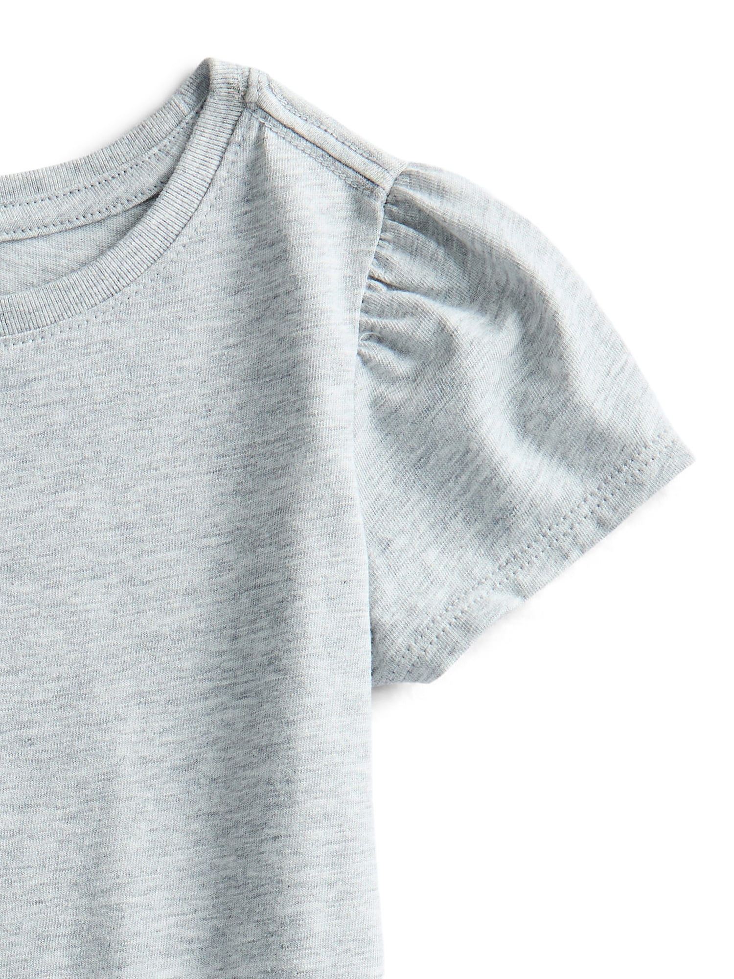 Wonder Nation Toddler Girls Tee with Puff Sleeves, Sizes 18M-5T