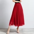 thumbnail image 2 of B91xZ Jupe en Tulle pour Femmes Adulte Fendue Longue Jupe de Soirée de Bal, Rouge 85, 2 of 4